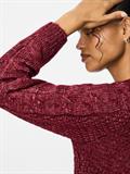 PCNINA LS O-NECK KNIT NOOS BC tawny port
