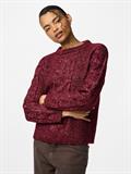 PCNINA LS O-NECK KNIT NOOS BC tawny port