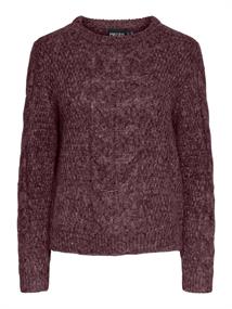 PCNINA LS O-NECK KNIT NOOS BC tawny port
