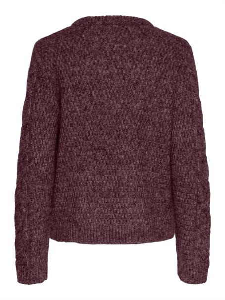 PCNINA LS O-NECK KNIT NOOS BC tawny port