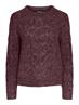 PCNINA LS O-NECK KNIT NOOS BC tawny port