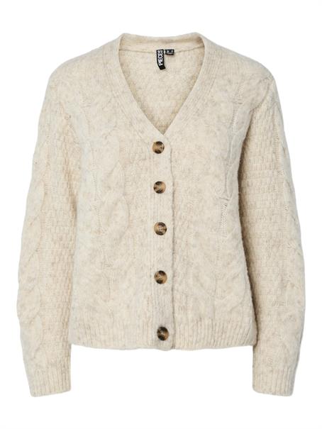 PCNINA LS V-NECK KNIT CARDIGAN NOOS BC birch
