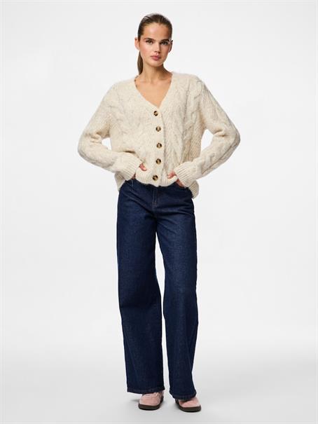 PCNINA LS V-NECK KNIT CARDIGAN NOOS BC birch