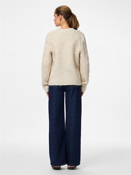 PCNINA LS V-NECK KNIT CARDIGAN NOOS BC birch