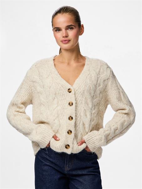 PCNINA LS V-NECK KNIT CARDIGAN NOOS BC birch