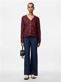 PCNINA LS V-NECK KNIT CARDIGAN NOOS BC tawny port