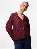 PCNINA LS V-NECK KNIT CARDIGAN NOOS BC tawny port