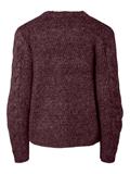 PCNINA LS V-NECK KNIT CARDIGAN NOOS BC tawny port