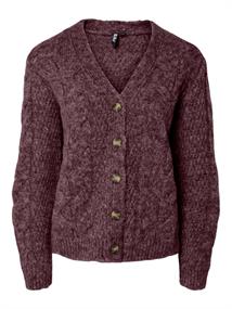 PCNINA LS V-NECK KNIT CARDIGAN NOOS BC tawny port