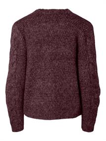 PCNINA LS V-NECK KNIT CARDIGAN NOOS BC tawny port