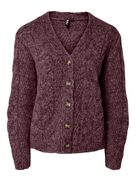 PCNINA LS V-NECK KNIT CARDIGAN NOOS BC tawny port
