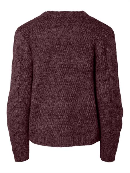 PCNINA LS V-NECK KNIT CARDIGAN NOOS BC tawny port