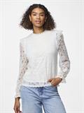 PCOLLINE LS LACE TOP WVN NOOS cloud dancer