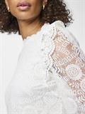 PCOLLINE LS LACE TOP WVN NOOS cloud dancer