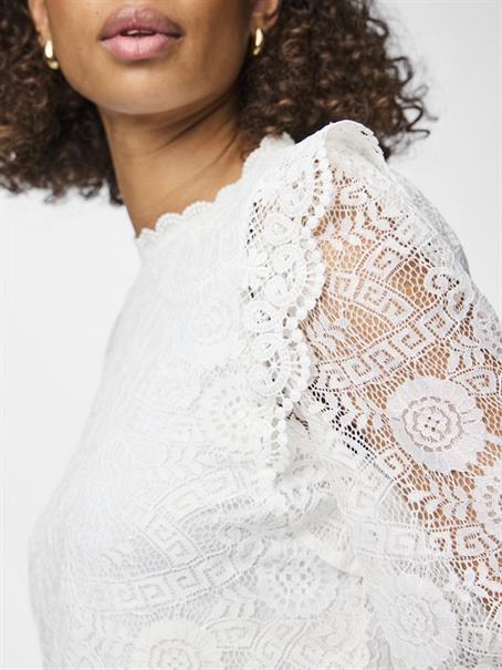 PCOLLINE LS LACE TOP WVN NOOS cloud dancer