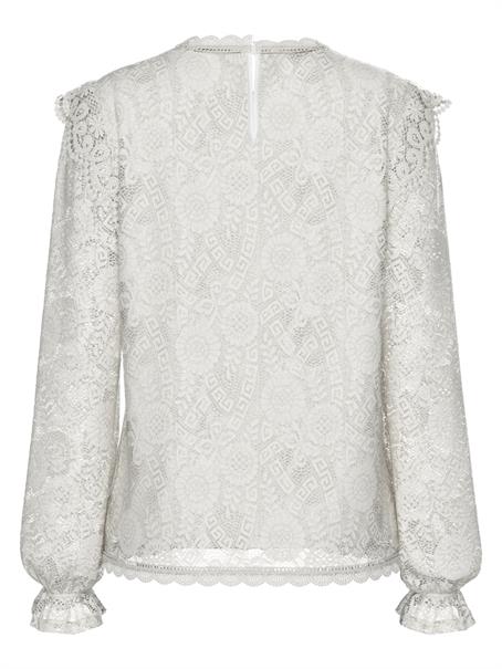 PCOLLINE LS LACE TOP WVN NOOS cloud dancer