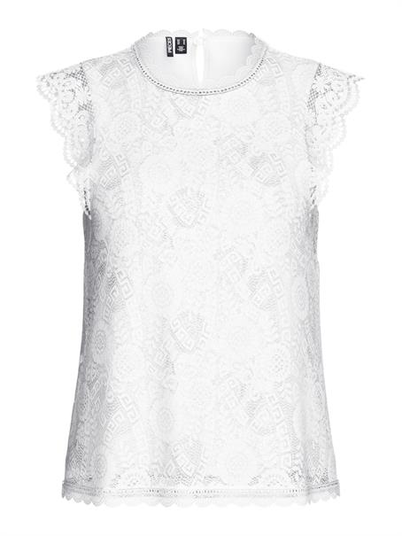 PCOLLINE SL LACE TOP WVN NOOS cloud dancer