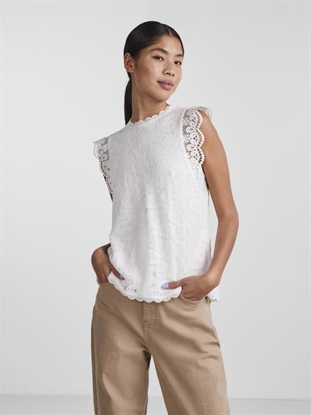 PCOLLINE SL LACE TOP WVN NOOS cloud dancer