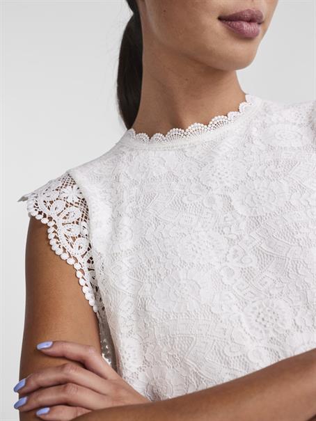 PCOLLINE SL LACE TOP WVN NOOS cloud dancer
