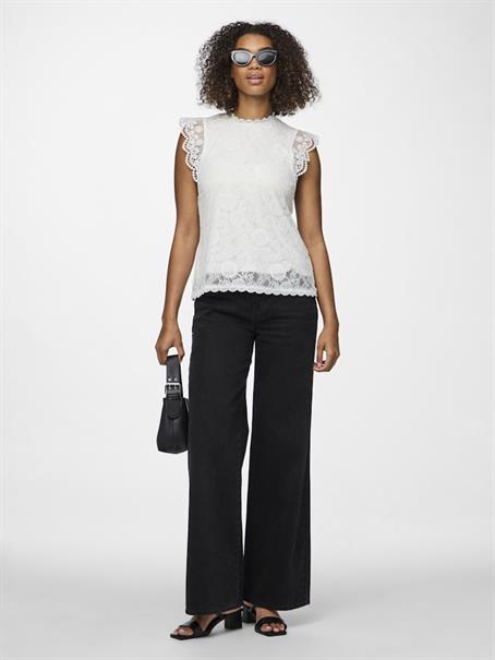 PCOLLINE SL LACE TOP WVN NOOS cloud dancer