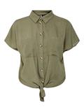 PCPIA SS TIE SHIRT WVN NOOS deep lichen green