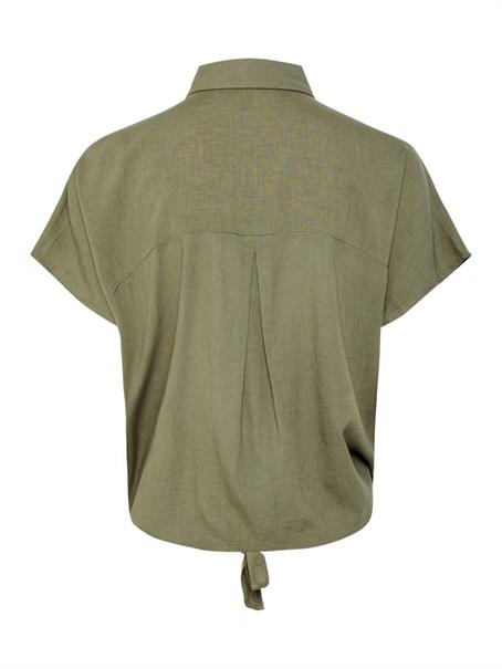 PCPIA SS TIE SHIRT WVN NOOS deep lichen green