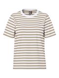 PCRIA SS TEE STRIPES JRS NOOS BC silver mink