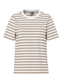 PCRIA SS TEE STRIPES JRS NOOS BC silver mink