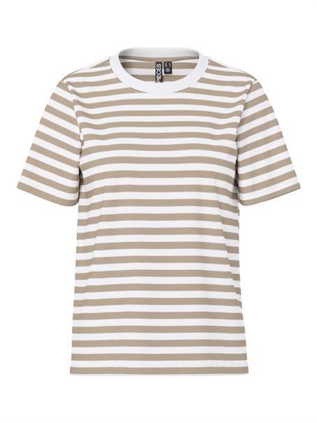PCRIA SS TEE STRIPES JRS NOOS BC silver mink