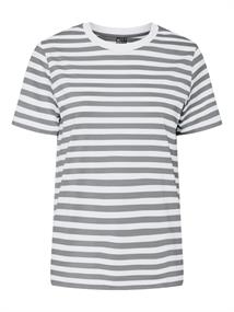 PCRIA SS TEE STRIPES JRS NOOS BC ultimate grey