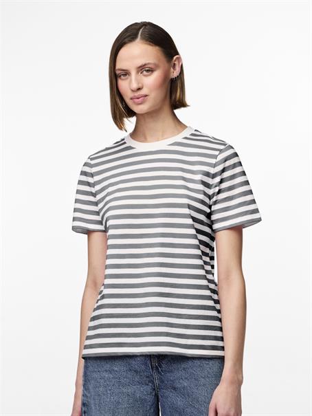 PCRIA SS TEE STRIPES JRS NOOS BC ultimate grey
