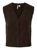 PCSALLY SL V-NECK KNIT VEST NOOS BC hot fudge