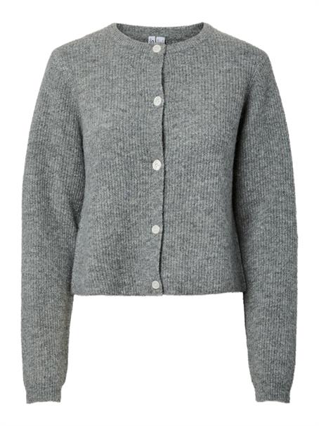 PCSILLY LS O-NECK KNIT CARDIGAN NOOS BC medium grey melange