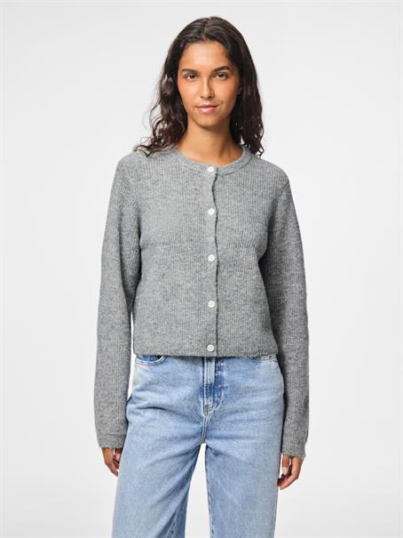 PCSILLY LS O-NECK KNIT CARDIGAN NOOS BC medium grey melange