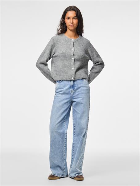 PCSILLY LS O-NECK KNIT CARDIGAN NOOS BC medium grey melange