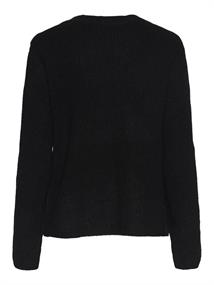 PCSILLY LS REV TIE KNIT NOOS BC black