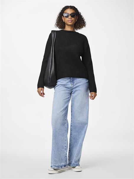 PCSILLY LS REV TIE KNIT NOOS BC black