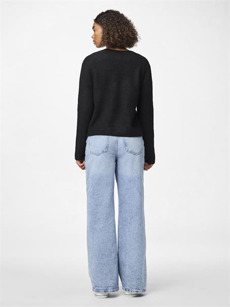 PCSILLY LS REV TIE KNIT NOOS BC black