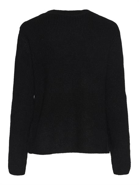 PCSILLY LS REV TIE KNIT NOOS BC black