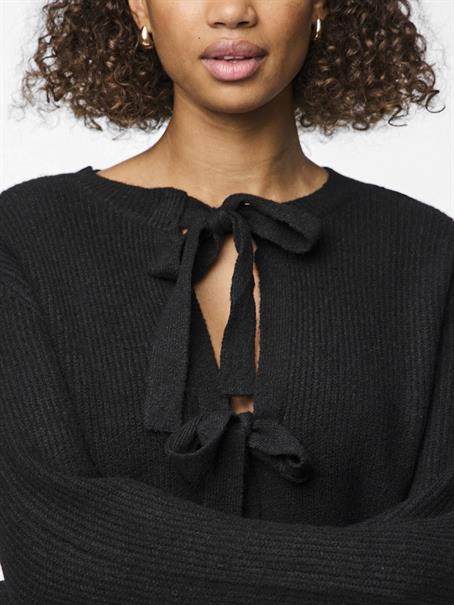 PCSILLY LS REV TIE KNIT NOOS BC black