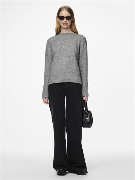 PCSILLY LS REV TIE KNIT NOOS BC medium grey melange