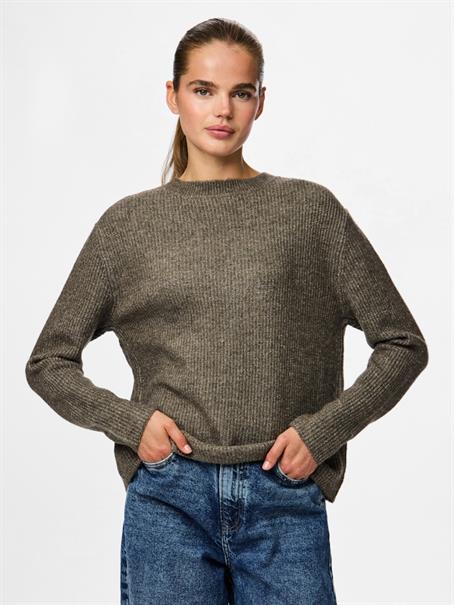 PCSILLY LS REV TIE KNIT NOOS BC morel