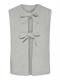 PCSILLY SL REV TIE VEST KNIT NOOS BC light grey melange