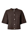 PCSILLY SS O-NECK KNIT CARDIGAN NOOS BC hot fudge