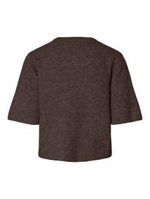 PCSILLY SS O-NECK KNIT CARDIGAN NOOS BC hot fudge