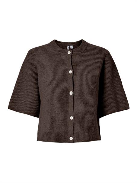 PCSILLY SS O-NECK KNIT CARDIGAN NOOS BC hot fudge