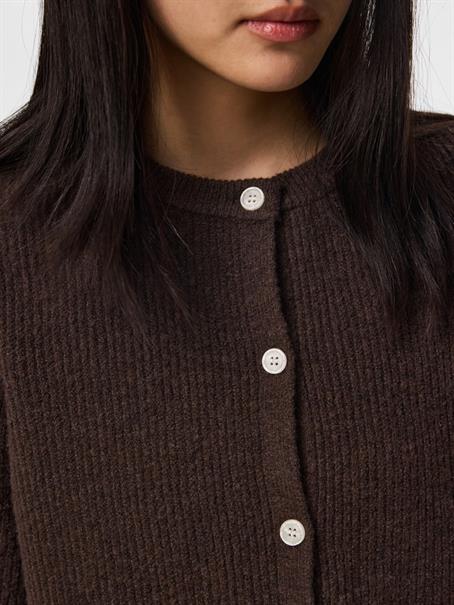 PCSILLY SS O-NECK KNIT CARDIGAN NOOS BC hot fudge