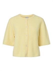 PCSILLY SS O-NECK KNIT CARDIGAN NOOS BC pale banana