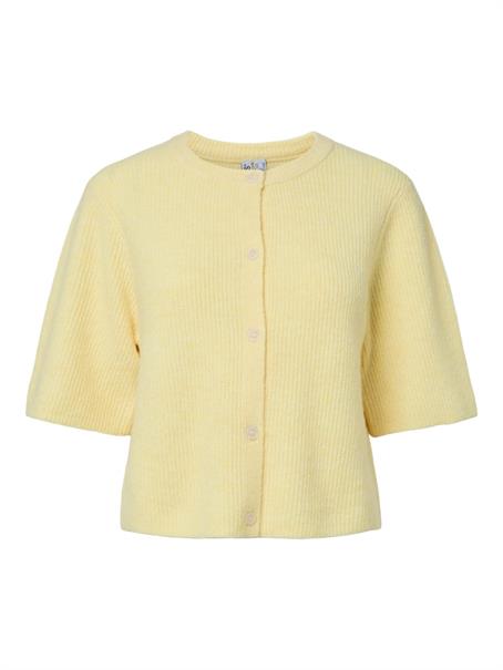 PCSILLY SS O-NECK KNIT CARDIGAN NOOS BC pale banana