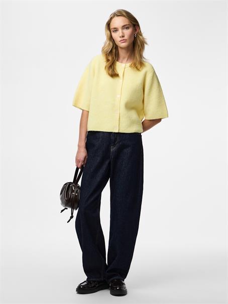 PCSILLY SS O-NECK KNIT CARDIGAN NOOS BC pale banana